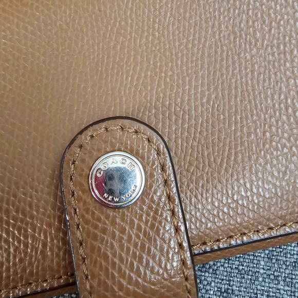 Coach Brown Leather Monogrammed Small Wristlet - Picture 11 of 13
